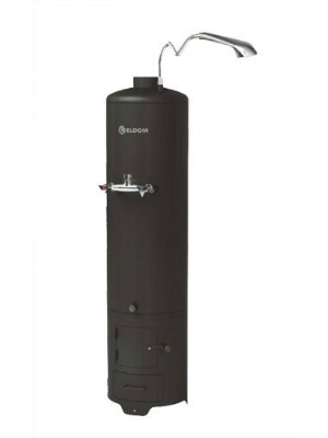 Doucheboiler op hout gestookt, warm water onafhankelijk van stroom of gas