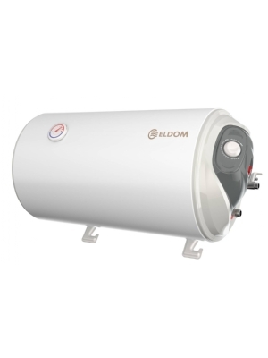 ELDOM Favourite horizontale 50 liter boiler. 2 Kw. met aansluitingen aan de rechterzijde. Met mechanische thermostaat, energielabel C.